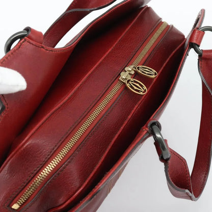 Cartier Marcello Leather, Red, Leather, Handbag
