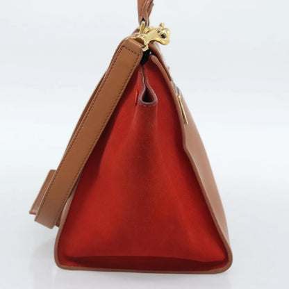 Celine Trapeze Leather with Suede, Brown, Leather, Handbag