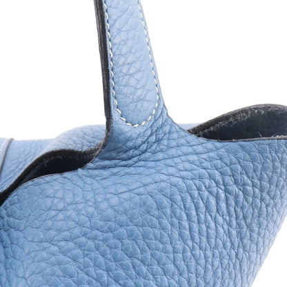 Hermes Picotin Lock Clemence, Blue, Leather, Handbag