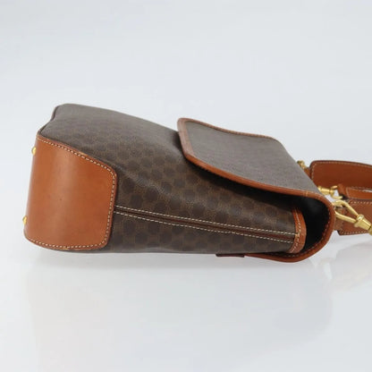 Celine Vintage Macadam Canvas, Brown, Canvas, Handbag