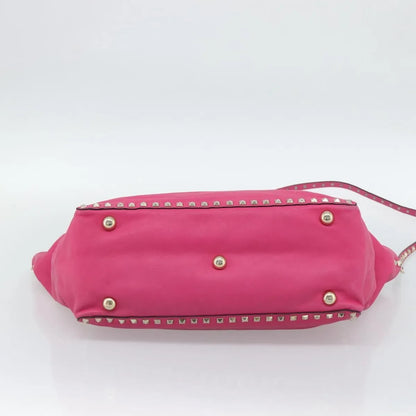 Valentino Garavani Rockstud Tote Textured Leather, Pink, Leather, Tote Bag