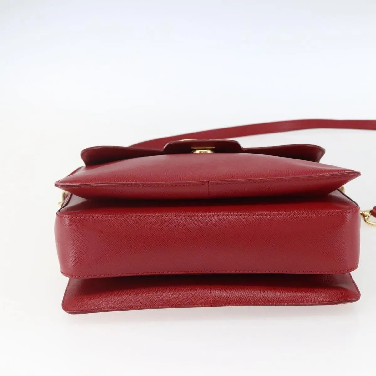 Salvatore Ferragamo Gancini Leather, Red, Leather, Handbag