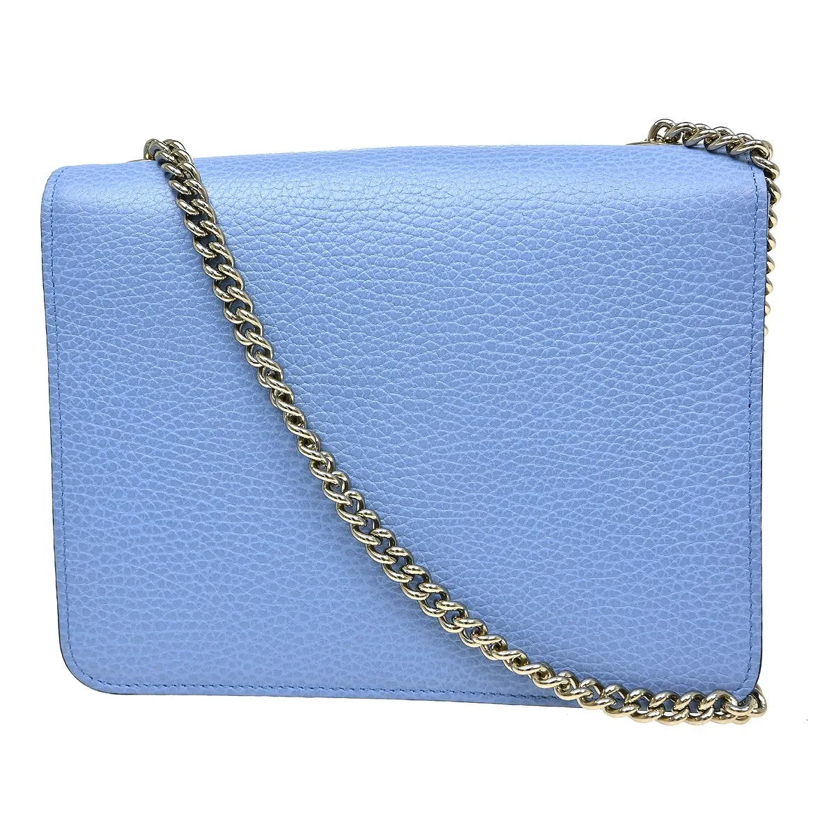 Gucci Interlocking Leather, Blue, Leather, Shoulder Bag