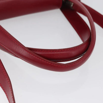 Bvlgari Top Handle Leather, Red, Leather, Handbag