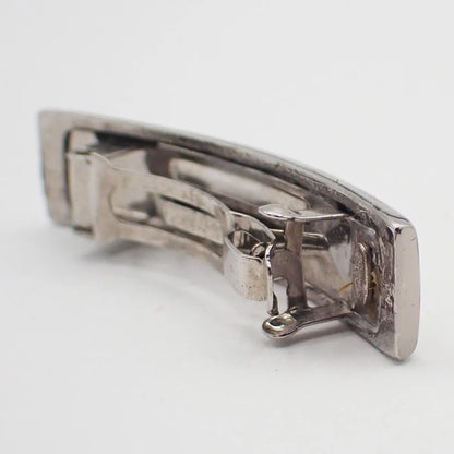 Chanel Logo Hair Barrette Metal, Silver, Metal, Head Accessory