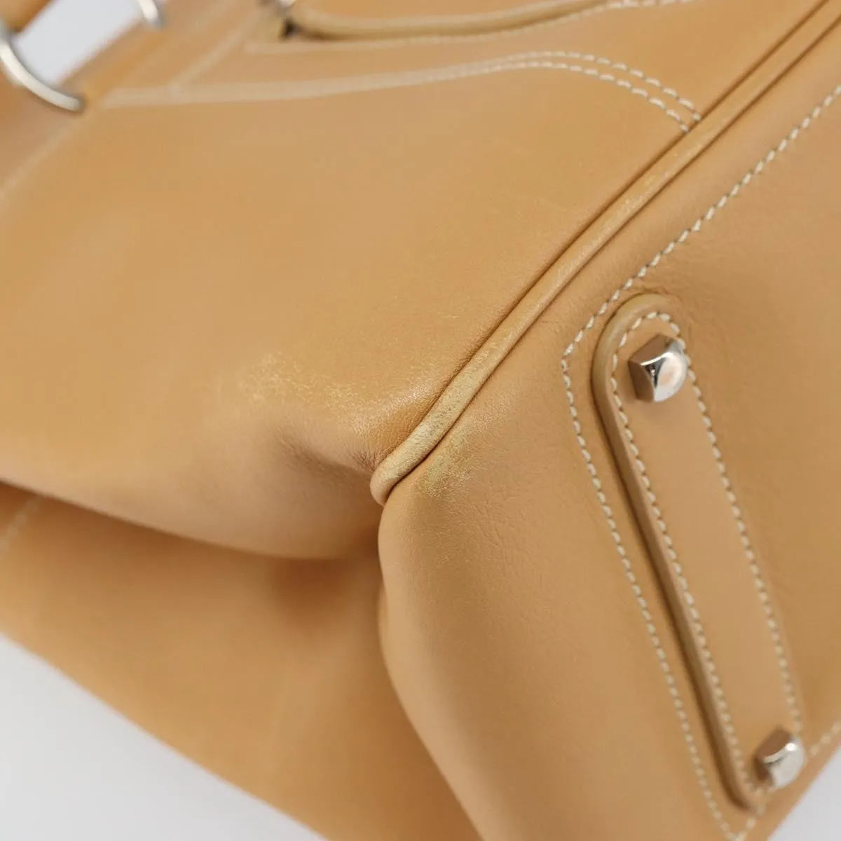 Salvatore Ferragamo Gancini Tote Leather, Beige, Leather, Tote Bag