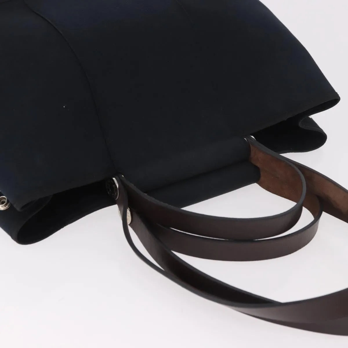Hermes Cabag Elan Toile and Leather, Black, Canvas, Shoulder Bag