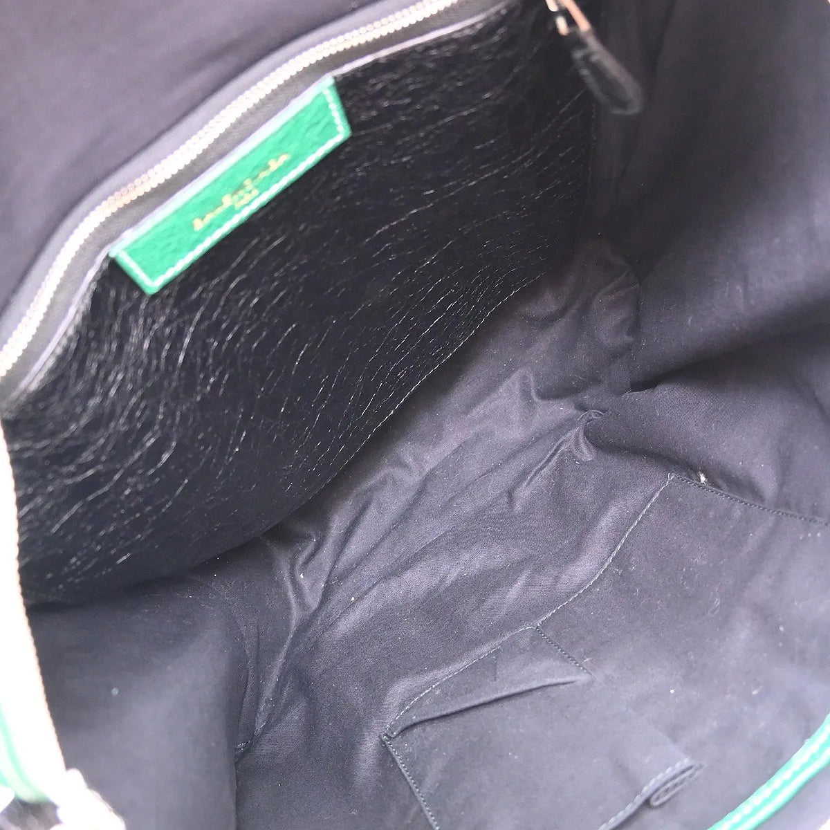Balenciaga Bazar Convertible Tote Striped Leather, Green, Leather, Tote Bag