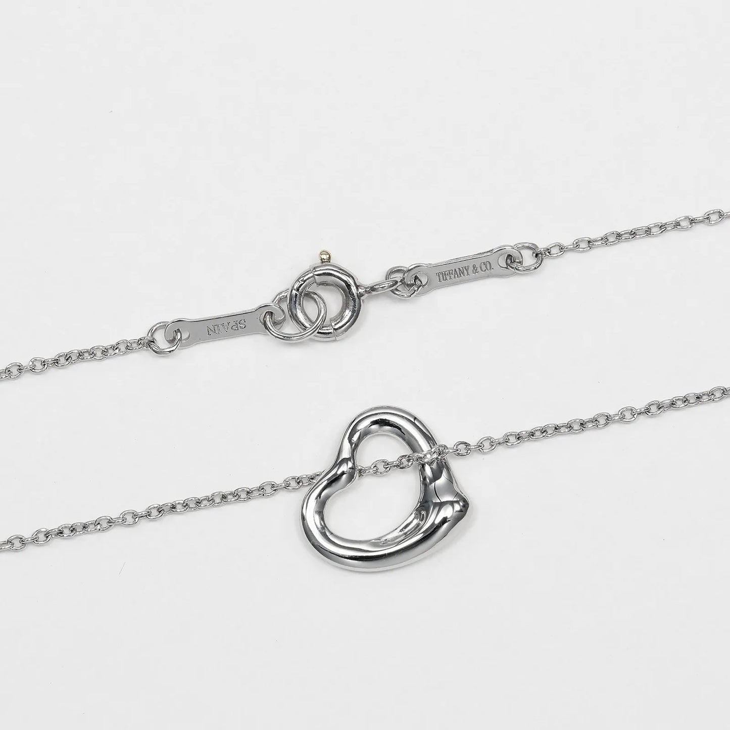 Tiffany & Co. Elsa Peretti Open Heart Pendant Platinum, Silver, Platinum, Necklace