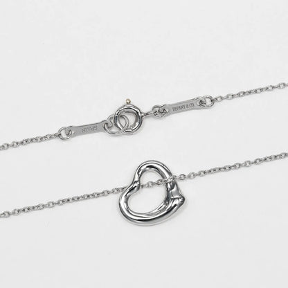 Tiffany & Co. Elsa Peretti Open Heart Pendant Platinum, Silver, Platinum, Necklace