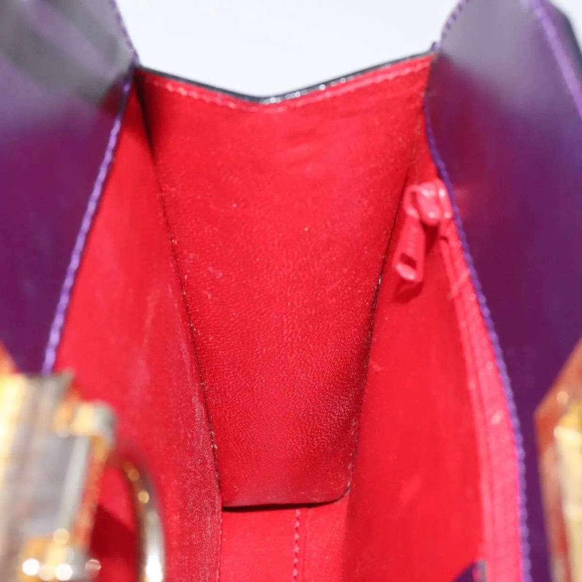 Celine vintage Leather, Purple, Leather, Handbag