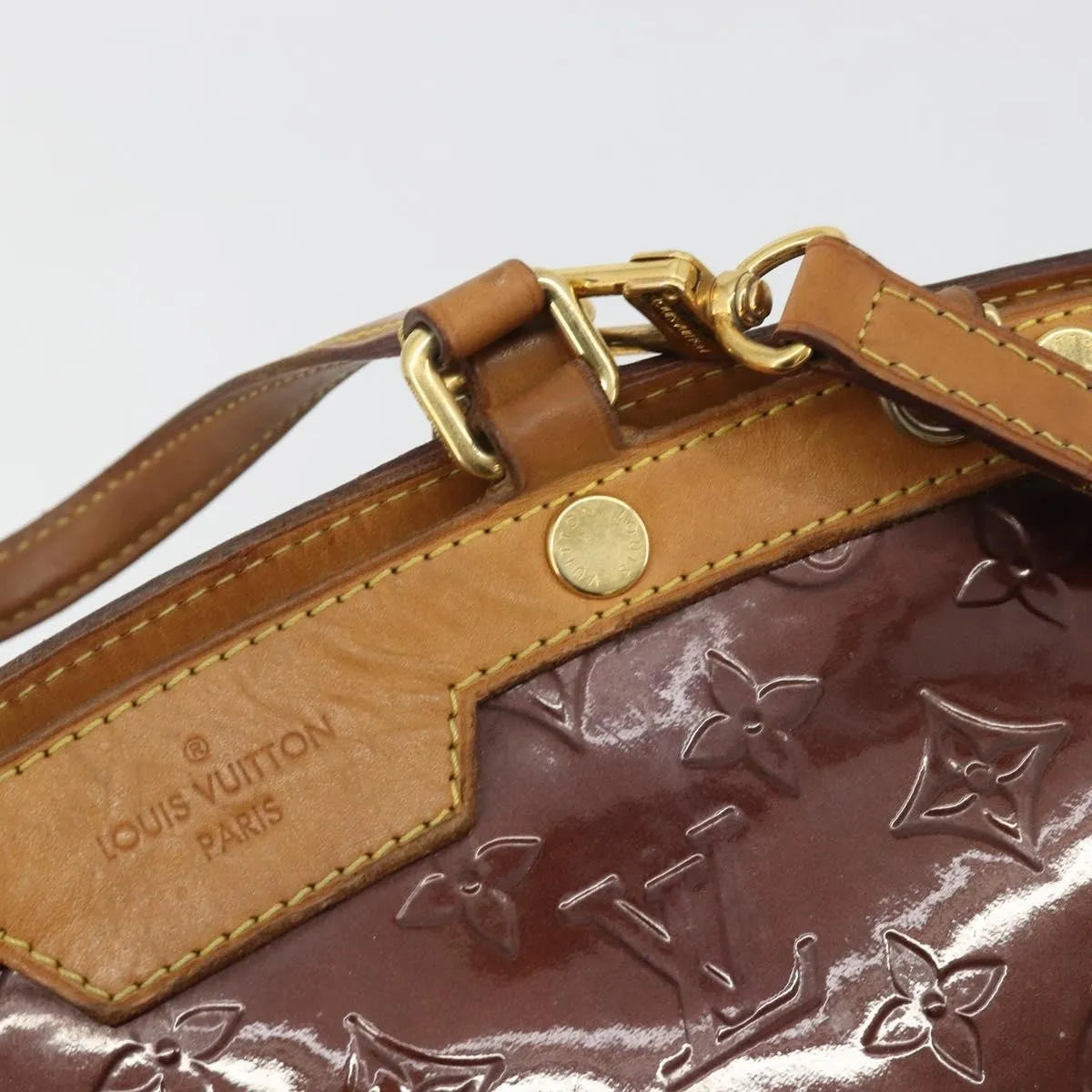 Louis Vuitton Brea Monogram Vernis, Burgundy, Patent Leather, Handbag