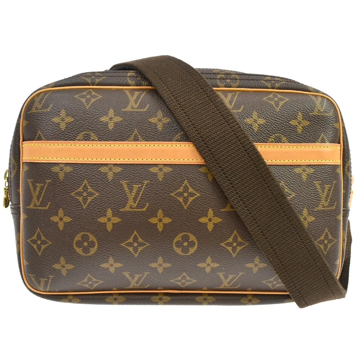 Louis Vuitton Reporter Monogram, Brown, Canvas, Shoulder Bag