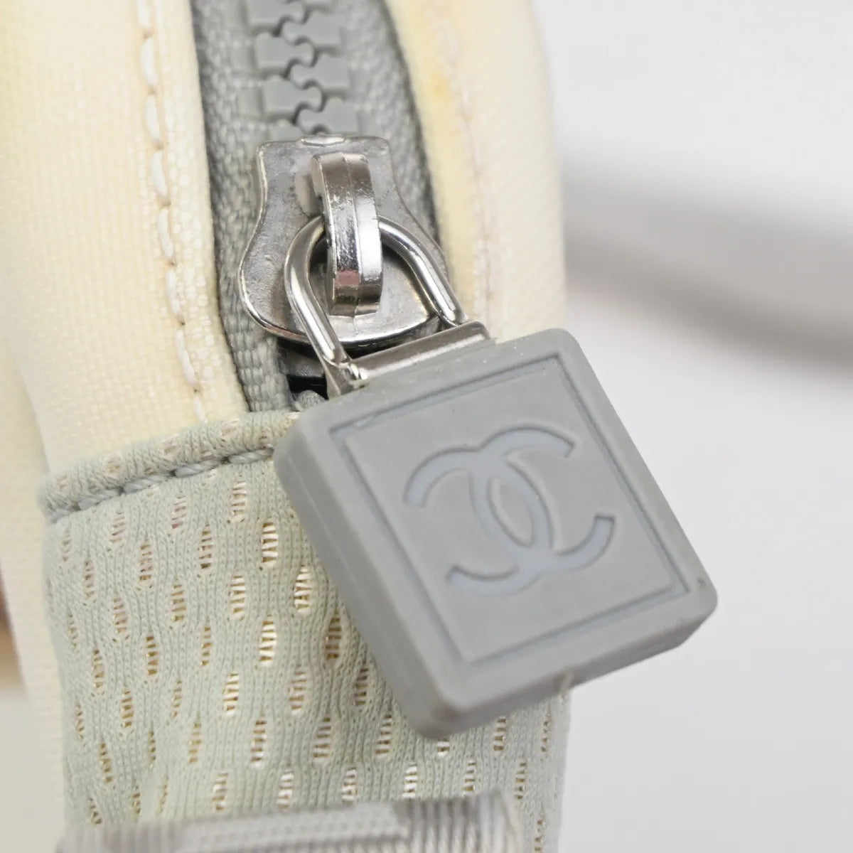 Chanel Travel Line Nylon, White, Nylon, Shoulder Bag