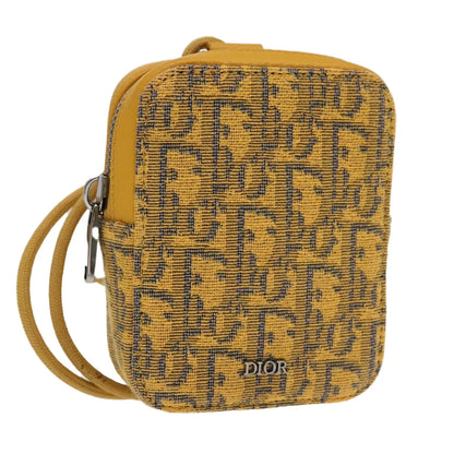 Christian Dior Vintage Trotter Canvas, Yellow, Canvas, Clutch