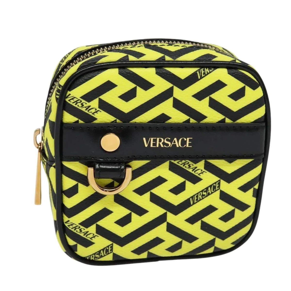 Versace Vintage Clutch Leather, Yellow, PVC, Clutch