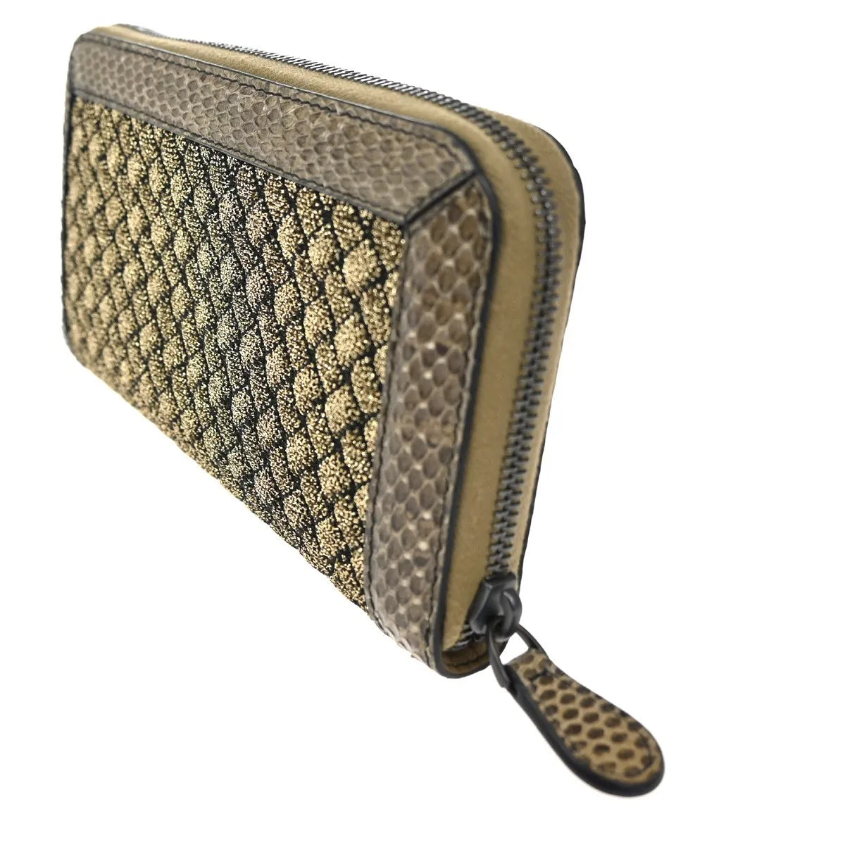 Bottega Veneta Intrecciato Long Zip Leather, Brown, Leather, Wallet