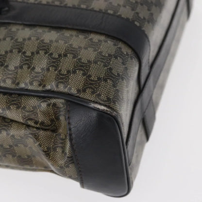 Celine Vintage Macadam Canvas and Leather, Black, Canvas, Shoulder Bag