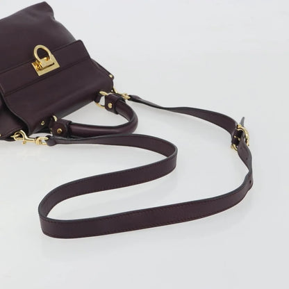 Salvatore Ferragamo Sofia Satchel Smooth Leather, Purple, Leather, Handbag