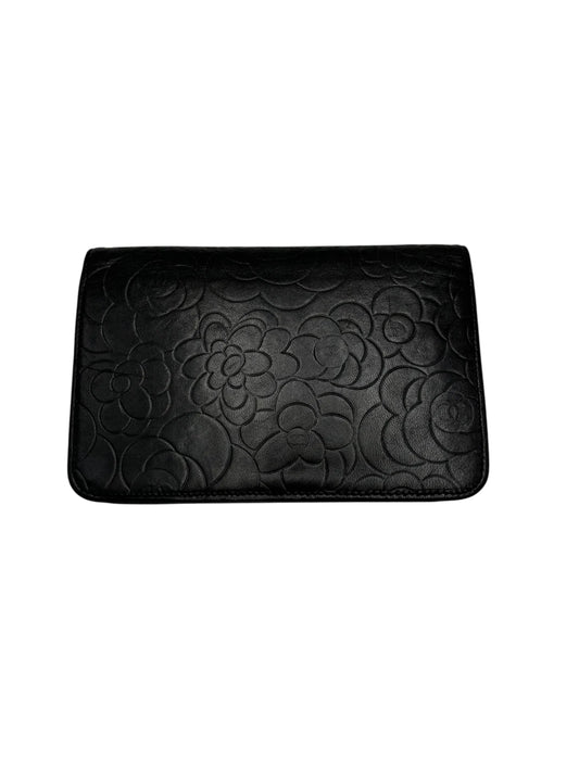 Chanel Sweet Camellia Wallet on Chain Quilted Lambskin, Black, Leather, Shoulder Bag