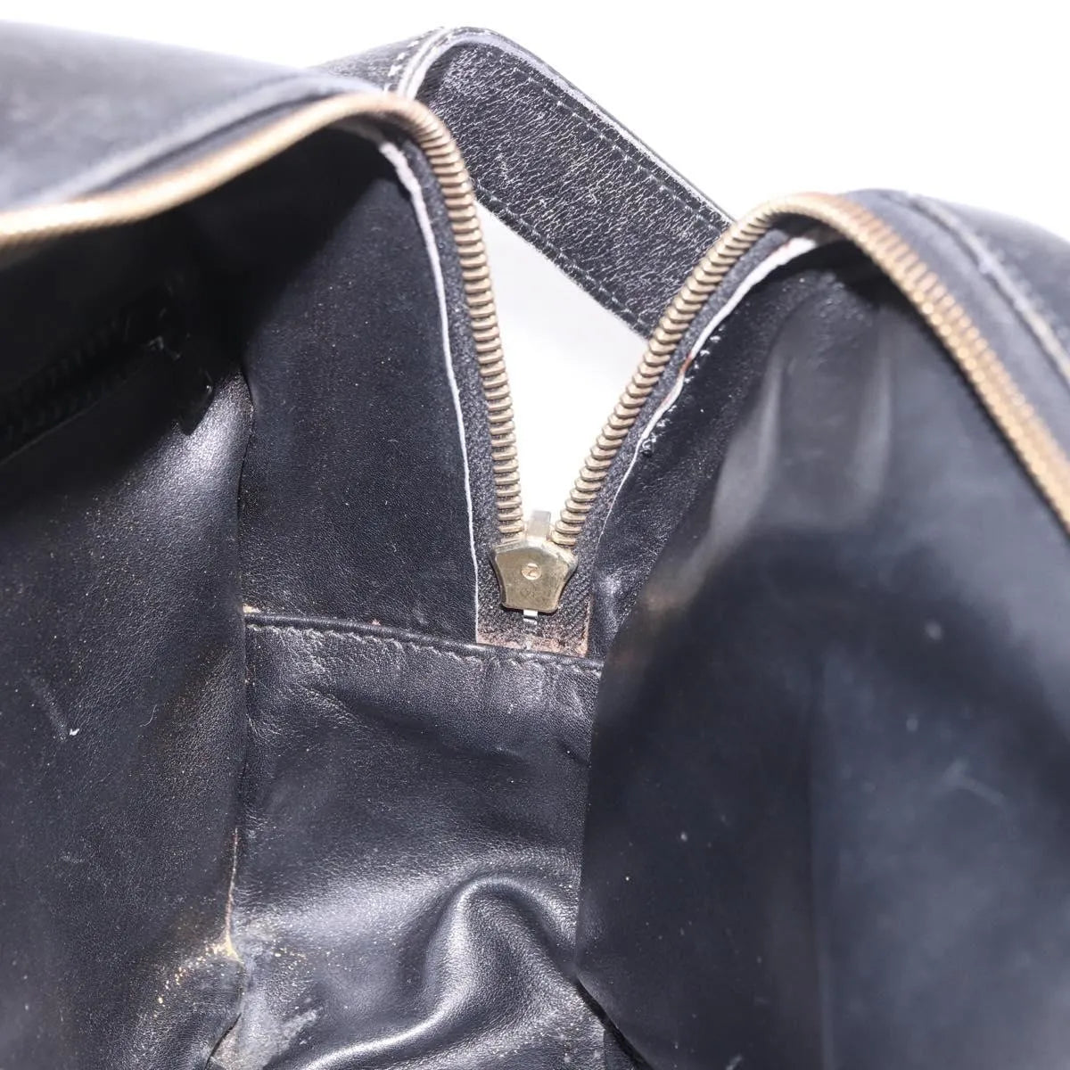 Celine Vintage Circle Logo Leather, Black, Leather, Shoulder Bag