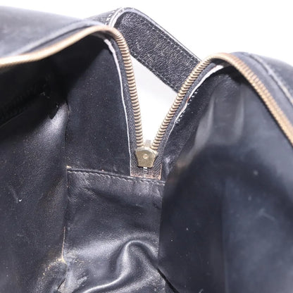 Celine Vintage Circle Logo Leather, Black, Leather, Shoulder Bag