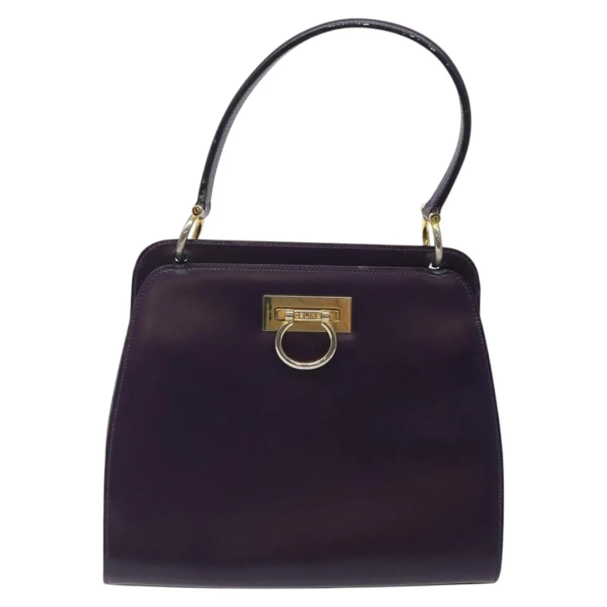 Celine vintage Leather, Purple, Leather, Handbag