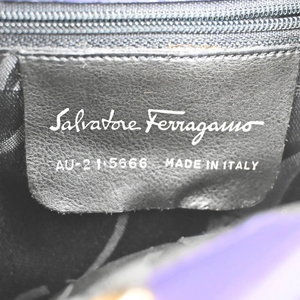 Salvatore Ferragamo Vara Chain Canvas, Purple, Canvas, Backpack