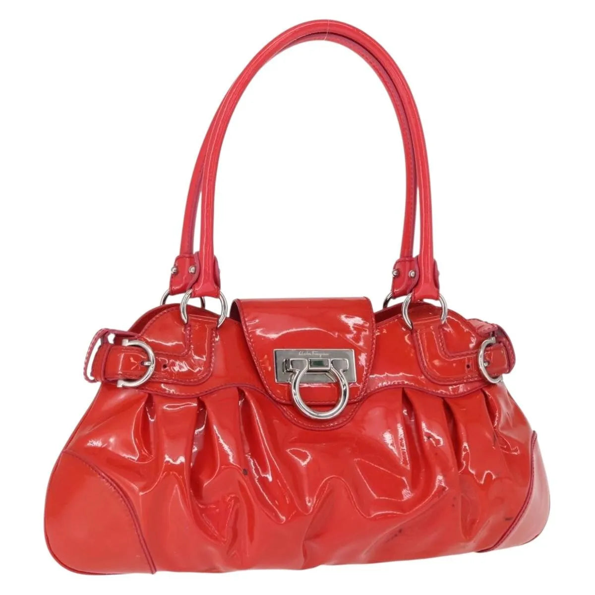 Salvatore Ferragamo Marisa Patent leather, Red, Patent Leather, Handbag