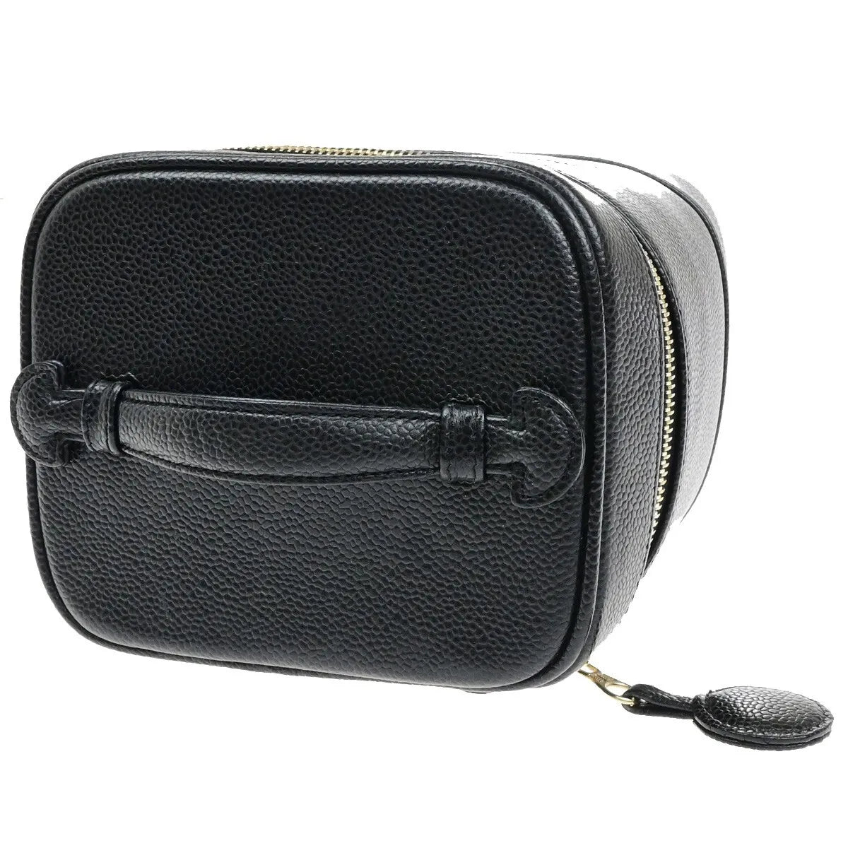 Chanel Vintage Timeless Cosmetic Case Caviar, Black, Calfskin, Handbag