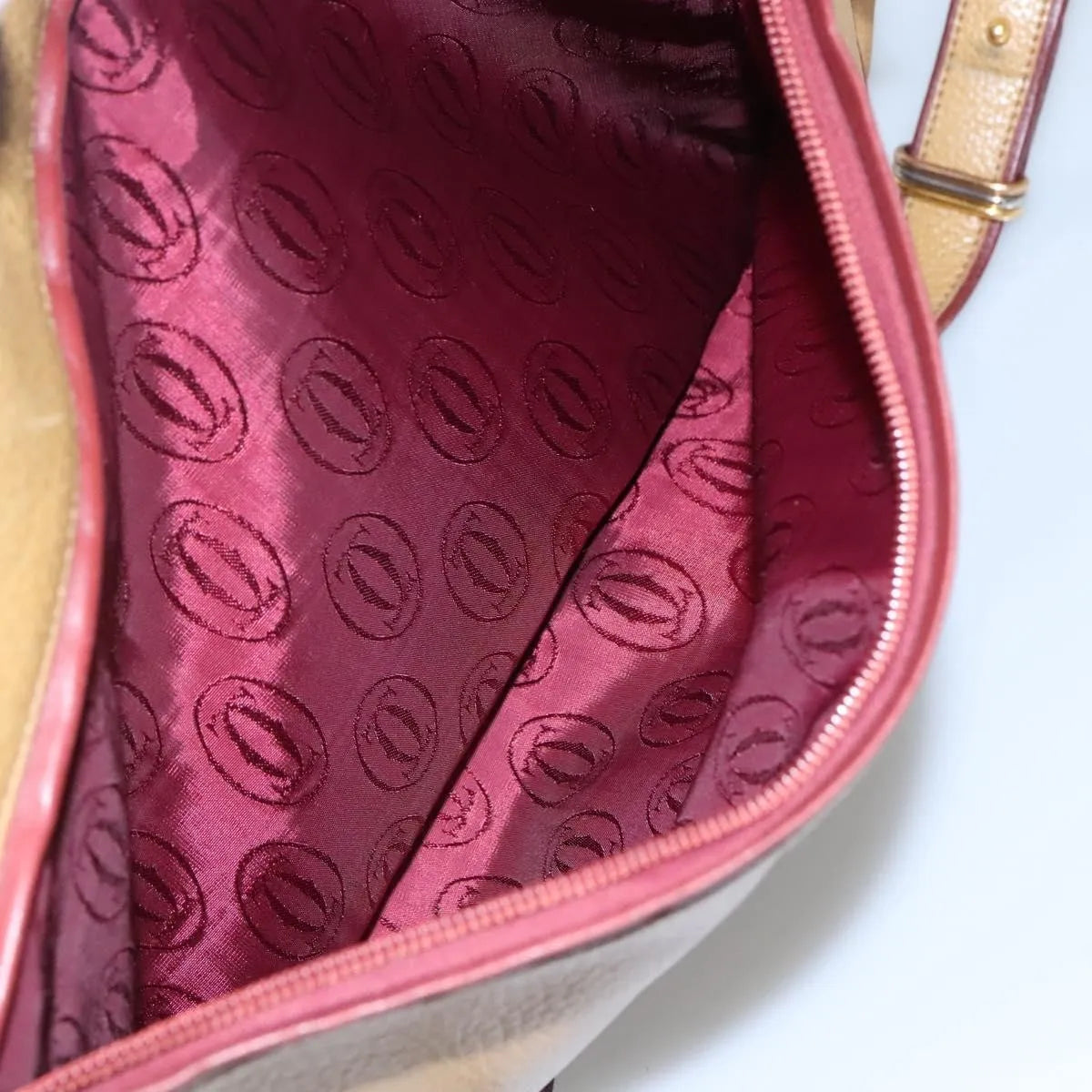 cartier Tasseled Must de Cartier Leather, Beige, Leather, Shoulder Bag