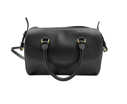 Saint Laurent Classic Duffle Leather, Black, Leather, Shoulder Bag