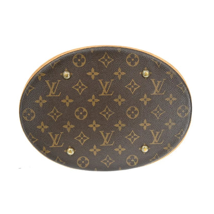 Louis Vuitton Petit Bucket Monogram Canvas, Brown, Canvas, Tote Bag