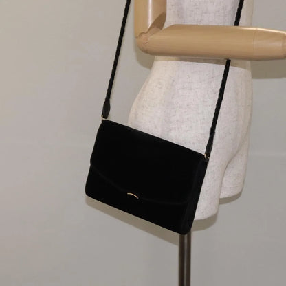 Gucci Vintage Flap Velvet, Black, Velvet, Shoulder Bag