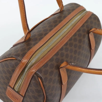 Celine boston Macadam Canvas, Brown, PVC, Travel Bag