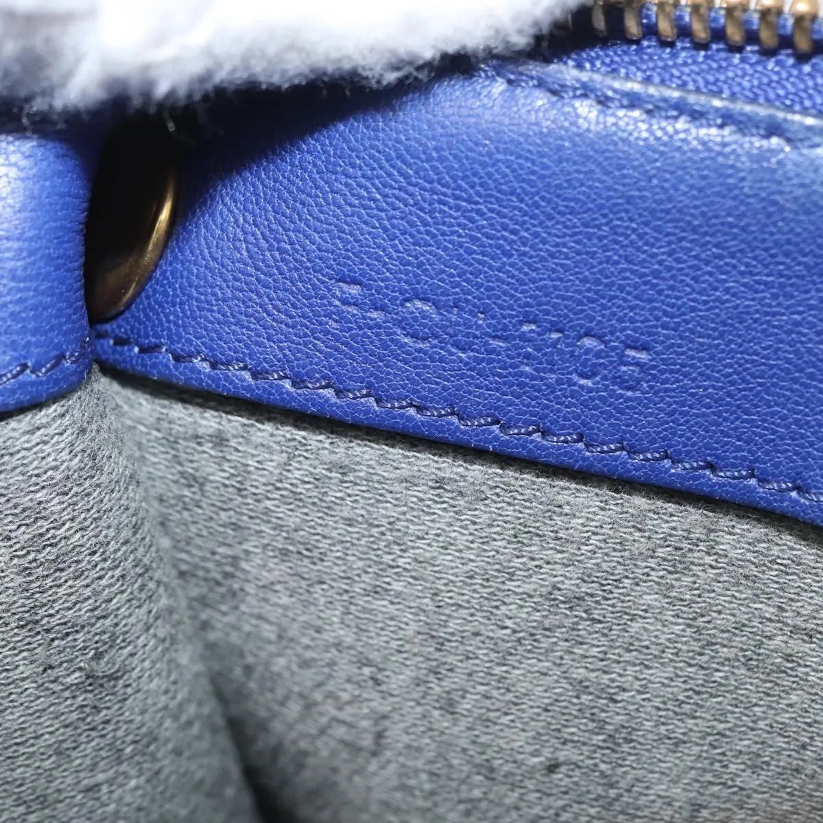 Celine Trio Leather, Blue, Leather, Shoulder Bag