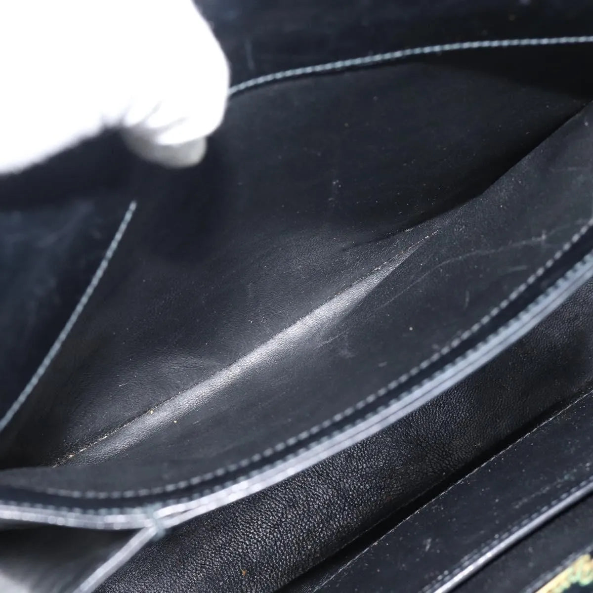 Gucci Vintage Convertible Box Leather, Black, Leather, Handbag