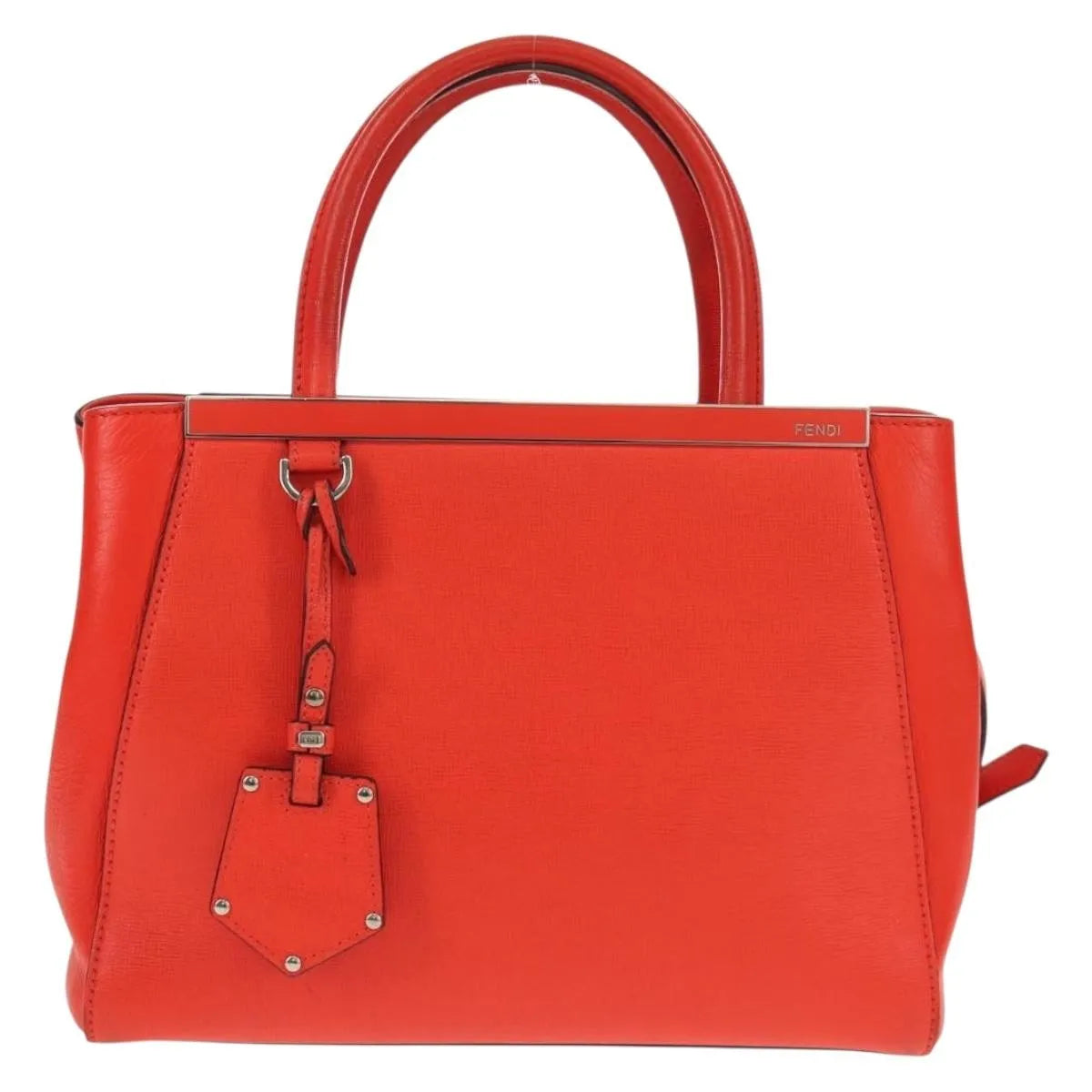 Fendi 2Jours Leather, Red, Leather, Tote Bag