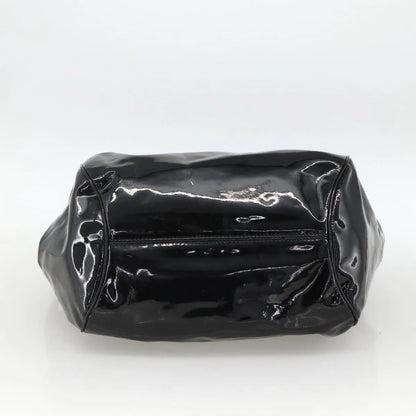 Salvatore Ferragamo Gancini Patent Leather, Black, Patent Leather, Handbag