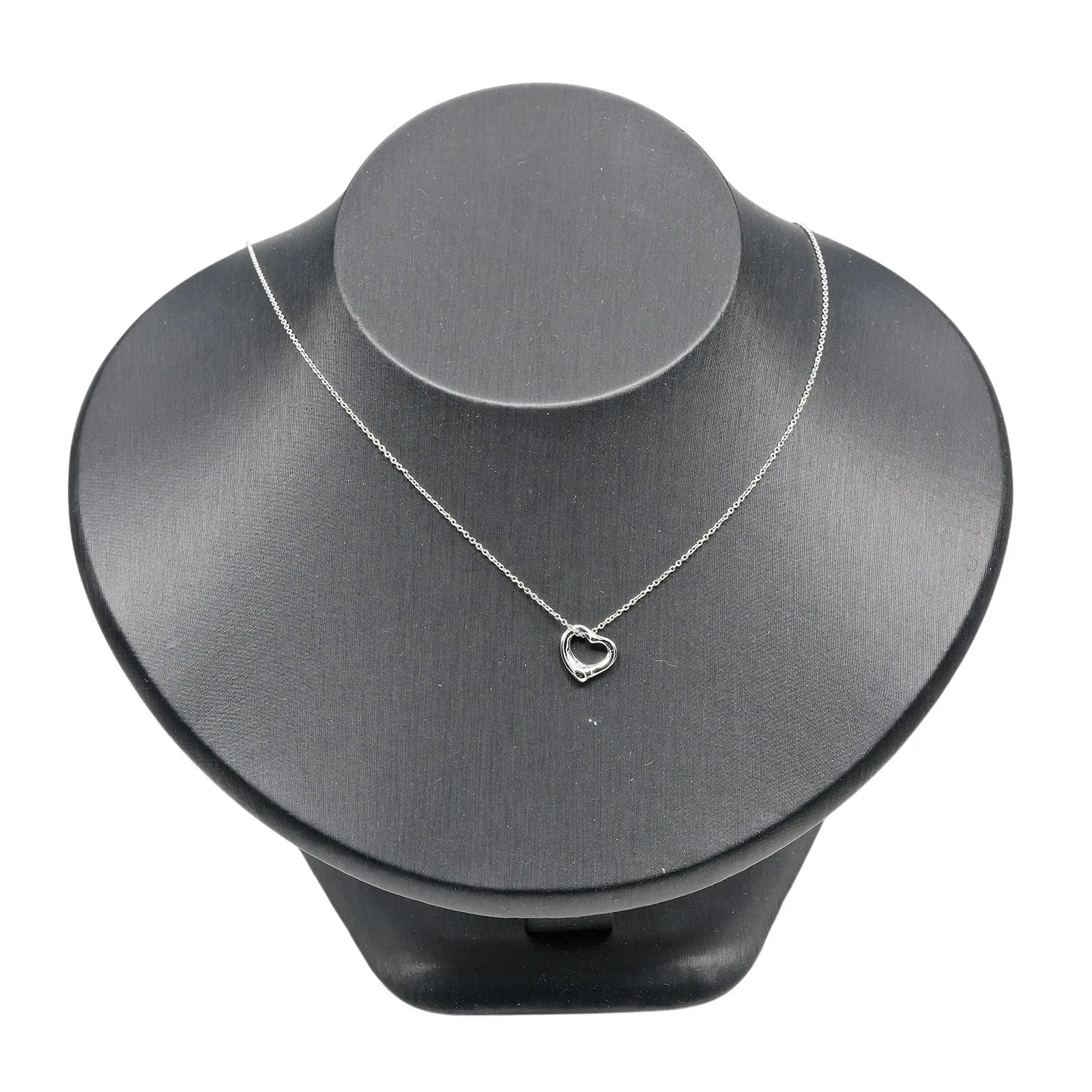 Tiffany & Co. Elsa Peretti Open Heart Pendant Platinum, Silver, Platinum, Necklace