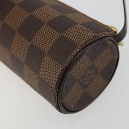 Louis Vuitton Papillon Pochette Damier Ebene, Brown, Canvas, Clutch