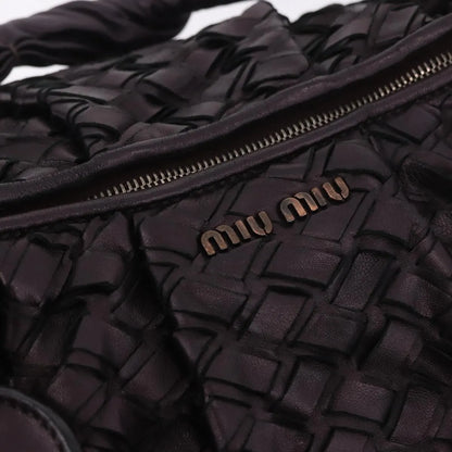 Miu Miu Hobo Woven Leather, Purple, Leather, Handbag