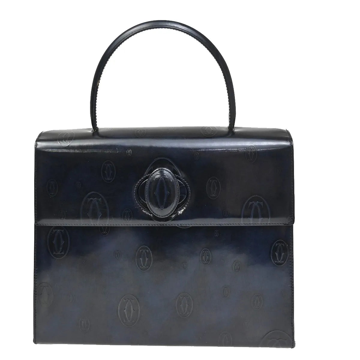 Cartier Happy Birthday Patent Leather, Navy, Patent Leather, Handbag