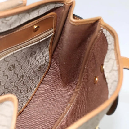 Christian Dior Vintage Honeycomb Canvas and Leather, Beige, Canvas, Shoulder Bag