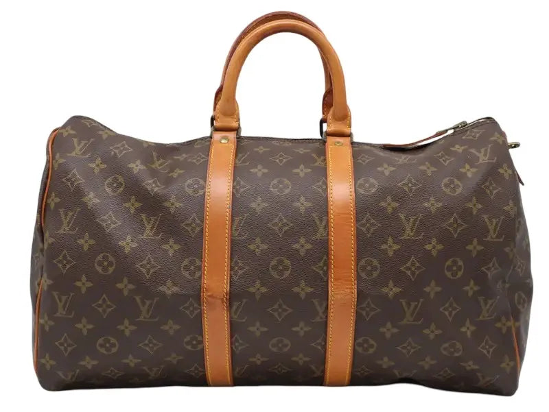 Louis Vuitton Keepall Monogram, Brown, Canvas, Travel Bag
