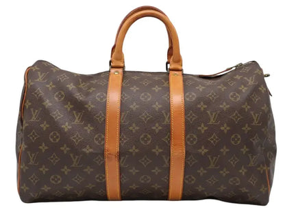 Louis Vuitton Keepall Monogram, Brown, Canvas, Travel Bag