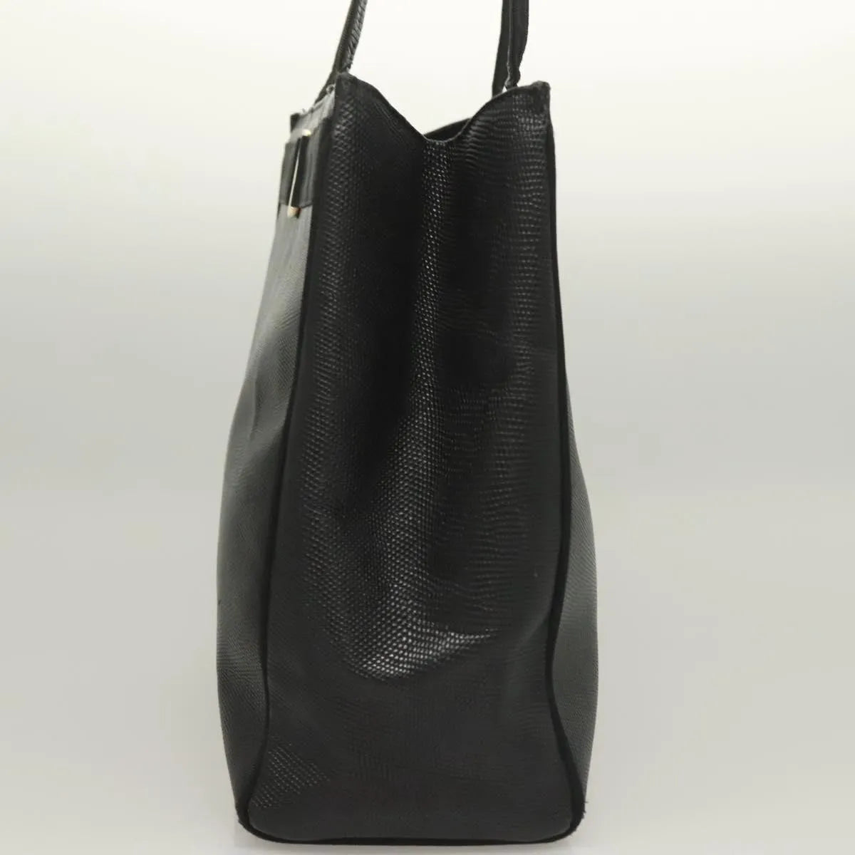 Salvatore Ferragamo Vintage Vara Bow Tote Lizard Embossed Leather, Black, Leather, Tote Bag