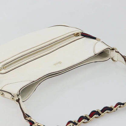 Gucci Sherry Line chain leather, White, Leather, Tote Bag