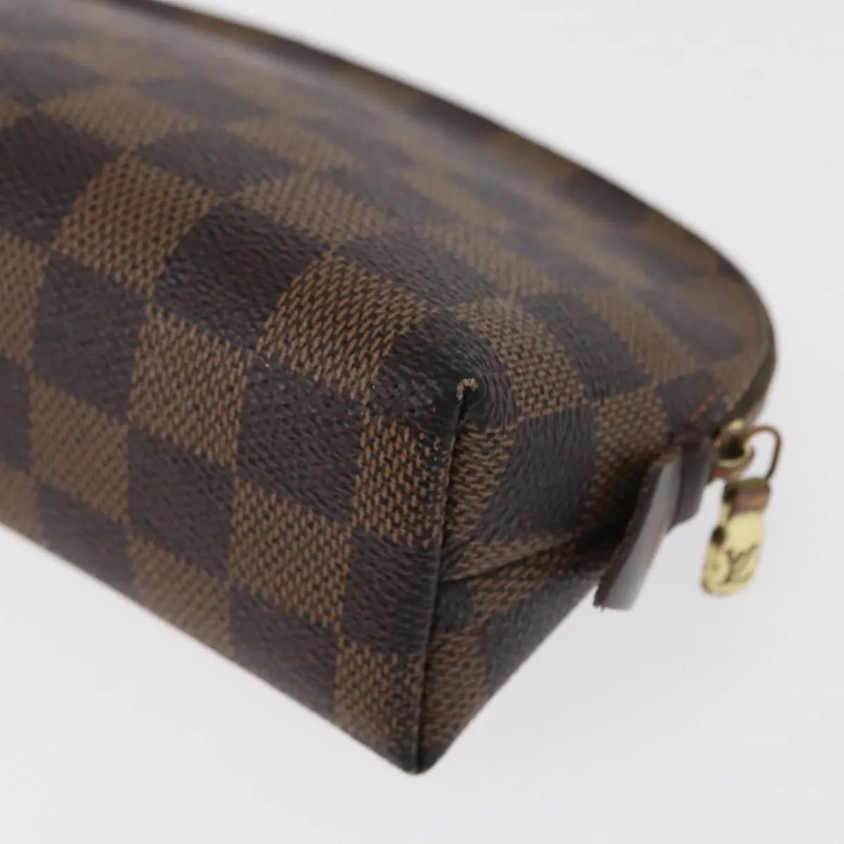 Louis Vuitton Cosmetic Damier, Brown, Canvas, Clutch