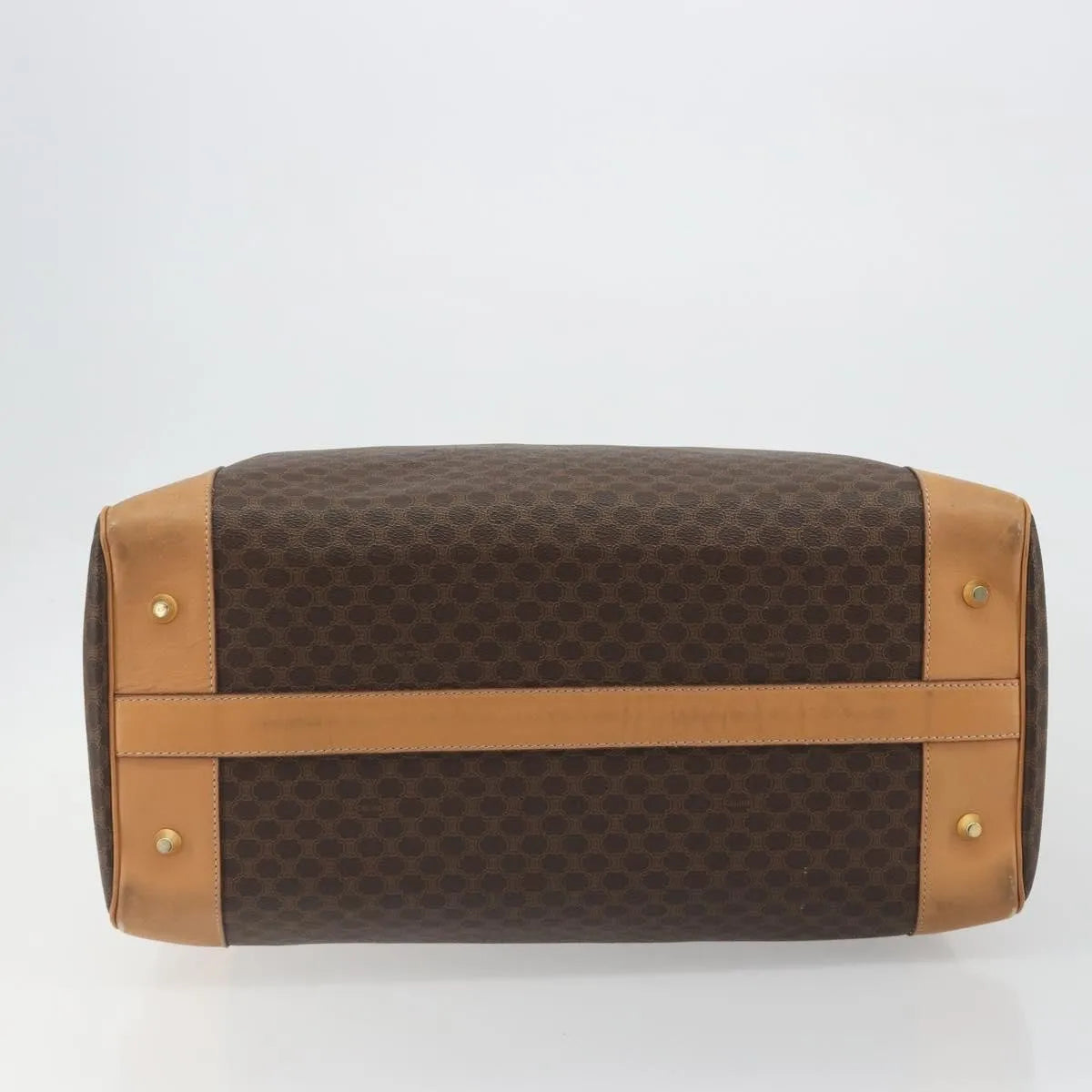 Celine boston Macadam Canvas, Brown, PVC, Travel Bag